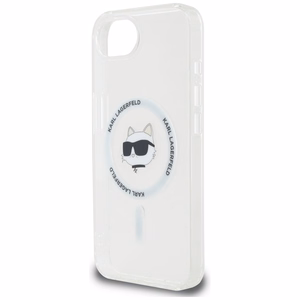 Karl Lagerfeld IML Metal Choupette Head MagSafe iPhone 16e Ümbris - Valge