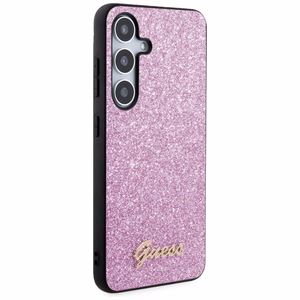 Guess Glitter Script ümbris jaoks Samsung Galaxy S24+ - lilla