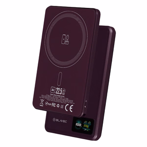 Blavec BJ-03 5000 mAh üliõhuke MagSafe-toega magnetiline akupank, 7,8 mm, USB-C, 22,5 W, kolm ühes (PBBJ03-MC5O) (värv: lilla; alumiiniumkorpus)
