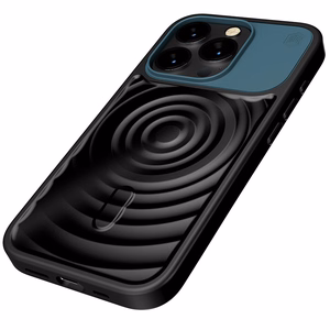 STM Reawaken Ripple MagSafe ümbris seadmele iPhone 15 Pro, must Atlantic-siniste detailidega