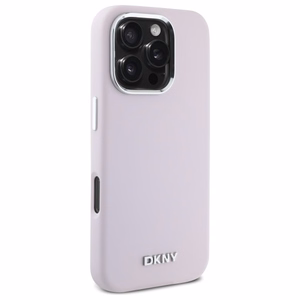 DKNY Liquid Silicone Small Metal Logo MagSafe iPhone 16 Pro Max Ümbris - Roosa
