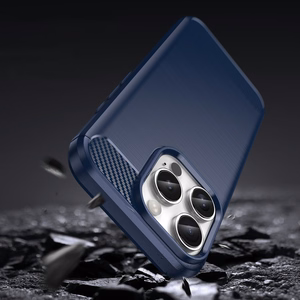 Carbon Ümbris jaoks iPhone 16 Pro Max Silicone Ümbris - Sinine