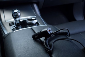 Car charger Forcell F-Energy Carbon USB A QC3.0 PD 3A 38W with cable USB C CC50-1AC black