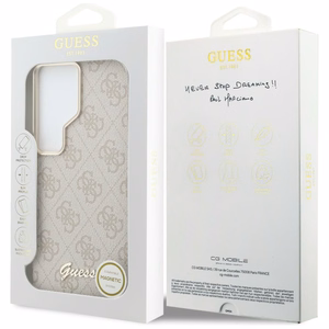 Guess ümbris 4G Script MagSafe Samsung Galaxy S26 Ultra jaoks roosa