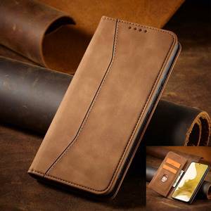 Magnet Fancy Ümbris jaoks Samsung Galaxy S23+ flip cover wallet stand brown