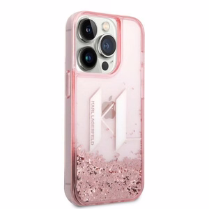 Karl Lagerfeld KLHCP14LLBKLCP iPhone 14 Pro 6.1 "roosa / roosa hardcase Liquid Glitter Big KL
