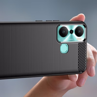 Carbon Ümbris ümbris jaoks Infinix Hot 20 Play flexible silicone carbon cover must