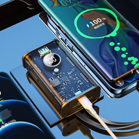 WEKOME WP-345 Vanguard Series - Power bank 10000 mAh Fast Charging with built-in USB-C & Lightning PD 20W kaabel + QC 22.5W (must)