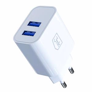 3mk FlowPower 10W 2.4A 2A seinalaadija - valge