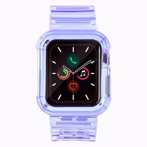 Силиконовый ремешок-браслет с чехлом и подсветкой для Apple Watch 40mm - фиолетовый