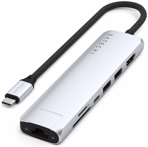 Adapter HUB 7in1 USB C Satechi Slim ST-P7SS hõbedane