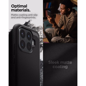 Spigen Rugged Armor ümbris Xiaomi 17T Pro jaoks, mattmust