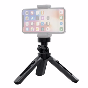 Mini statiivi selfipulga hoidik telefonile, kaamerale ja GoPro, 16-21 cm - must