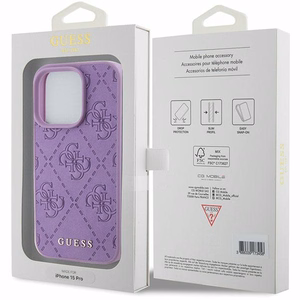 Guess чехол для iPhone 15 Pro GUHCP15LP4EPMU (Quilted 4G Classic) светло-фиолетовый