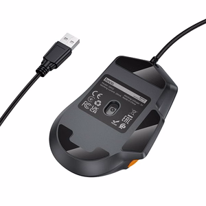 Hoco GM52 RGB juhtmega mängurihiir, must ja hall