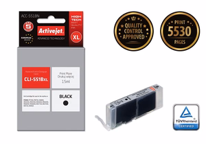 Activejet ACC-551BN – must tindikassett, asendab Canon CLI-551BK, 15 ml, Supreme