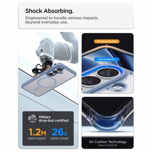 Spigen Ultra Hybrid Mag MagSafe ümbris Samsung Galaxy S26 Plus jaoks läbipaistev sinine