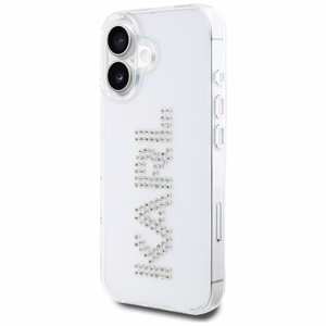 Karl Lagerfeld IML Rhinestones Logo iPhone 16 Ümbris - Läbipaistev