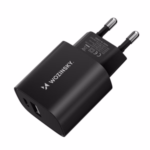Wozinsky WGWCB USB-A USB-C 20W Wall Laadija - must