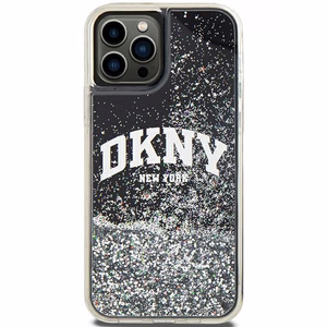 DKNY Liquid Glitter Big Logo iPhone 12 Pro/12 Ümbris - Must