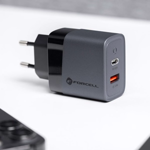 Phone laadija Forcell F-Energy GaN USB C + USB A QC4.0 PD 4A 45W VT-39 hall