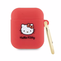 Hello Kitty Silicone 3D Kitty Head ümbris jaoks AirPods 1/2 - fuchsia