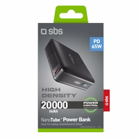 SBS HD 65W 20000mAh USB-C Akupank with LCD Display - must