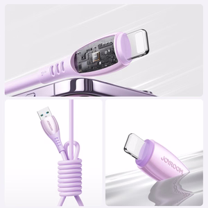 Joyroom S-A59 Vibrant Series 3A USB-A - Lightning kaabel 1.2m - lilla