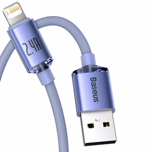 USB kaabel Baseus Crystal Shine violetne Lightning 120cm