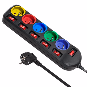 Maclean MCE204M power extension 1.5 m 5 AC outlet(s) Indoor Black, Multicolour