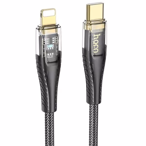 Кабель USB C to Lightning Hoco PD 27W 1,2 m U121 черный прозрачный