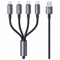 USAMS kaabel 4in1 2xUSB-C/Lightning/MicroU SB 15W 1,2m Aluminum Alloy Data Cable Sufeng Series SJ739USB101 (US-SJ739)