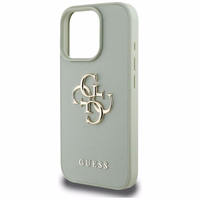 Guess Grained Big 4G Logo Small Classic Logo ümbris jaoks iPhone 16 Pro - roheline