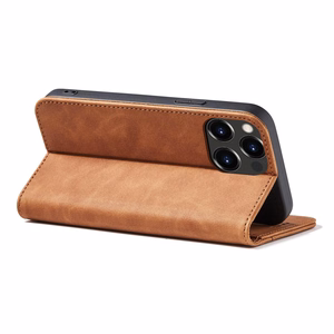 Magnet Fancy Case чехол для iPhone 13 Pro Max чехол-кошелёк с держателем для карт коричневый