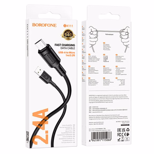 Borofone Kaabel BX111 Feliz - USB to Micro USB - 2,4A 1 metre must