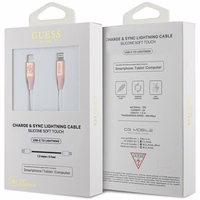 Guess Ebossed Logo USB-C / Lightning Kaabel 1.5m Fast Charging - roosa