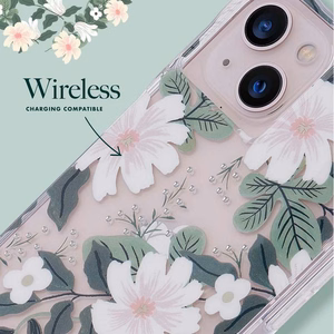 Rifle Paper Clear ümbris seadmele iPhone 14 Plus, Willow mustriga