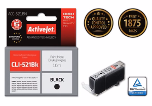 Activejet ACC-521BN – must tindikassett, asendab Canon CLI-521BK, 10 ml, Supreme