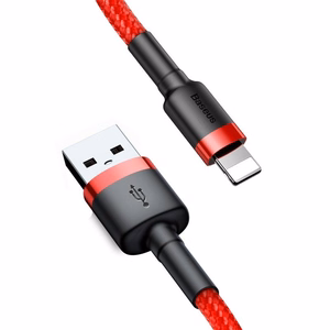 Baseus Cafule USB Lightning cable 2.4A 1m (must + punane)