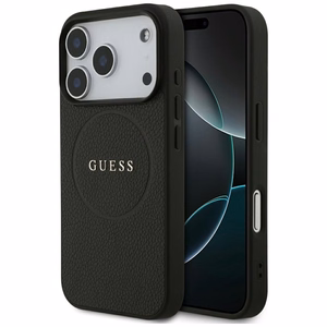 Guess Grained Ring MagSafe ümbris jaoks iPhone 17 Pro - must
