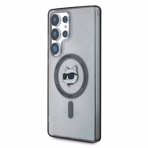 Karl Lagerfeld Button Choupette Head Printed Logo MagSafe Samsung Galaxy S25 Ultra ümbris must