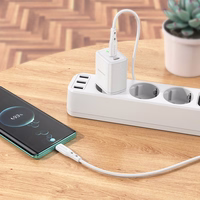Laadija Borofone BN9 35W 2xUSB-C + USB-C to USB-C kaabel 1.0m valge