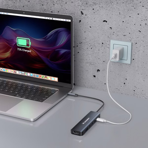 Wozinsky WHBC10Y4S 6-in-1 USB-C jaotur, alumiiniumist, 25 cm kaabliga, hall