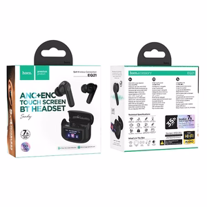 HOCO juhtmevaba kõrvaklapid bluetooth with touch screen TWS ANC + ENC EQ21 midnight must