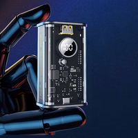 WEKOME WP-345 Vanguard Series - Power bank 10000 mAh Fast Charging with built-in USB-C & Lightning PD 20W kaabel + QC 22.5W (must)