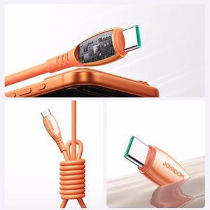 Joyroom S-A59 Vibrant Series 60W USB-C - USB-C Kaabel 1.2m - oranž