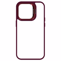 Tel Protect Kickstand Ümbris + camera glass (lens) jaoks Iphone 15 Plus burgundia