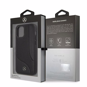 Mercedes Leather Perforated Area чехол для iPhone 12 mini - чёрный