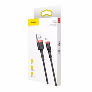 Baseus Cafule USB Lightning Cable 2.4A 1m (Punane+Must)