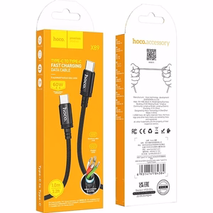 Кабель USB C to USB C Hoco 3A 60W 1 м X89 чёрный
